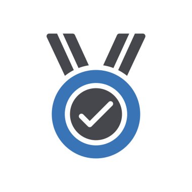 Şeffaf bir arkaplanda madalya vektör illüstrasyonu. Konsept ve grafik tasarım simgeleri için kaliteli semboller..