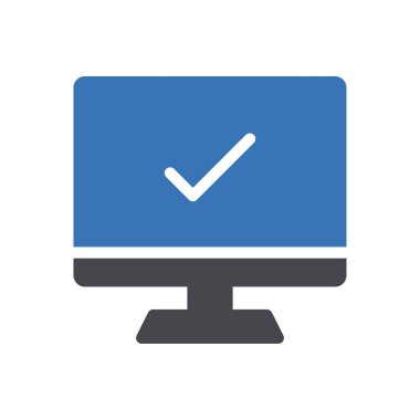 Şeffaf bir arkaplan üzerinde ekran vektör illüstrasyonu. Konsept ve grafik tasarımı için kaliteli semboller.. 