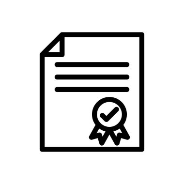 Şeffaf bir arkaplan üzerinde sertifika vektör çizimi. Konsept ve grafik tasarım için ince çizgi simgesi.. 