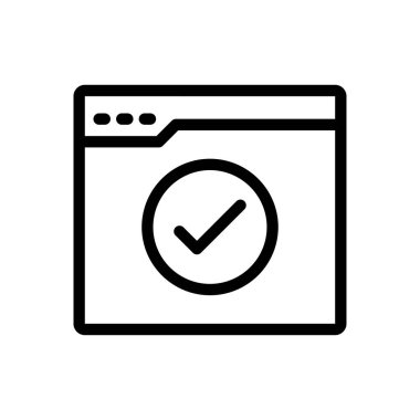 Saydam bir arkaplan üzerinde web sayfası vektör illüstrasyonu. Konsept ve grafik tasarımı için ince çizgi simgesi.. 