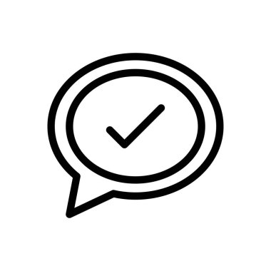 Şeffaf bir arkaplan üzerinde ileti vektör illüstrasyonu. Konsept ve grafik tasarımı için ince çizgi simgesi.. 