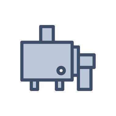 şeffaf bir arkaplan üzerinde makine vektör illüstrasyonu oluşturuluyor. Konsept ve grafik tasarım için premium kalite simgeleri..