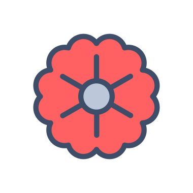 Şeffaf bir arkaplan üzerinde çiçek vektör çizimi. Konsept ve grafik tasarım için özel kalite simgeleri.. 