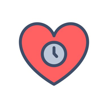 Şeffaf bir arkaplan üzerinde sevgi zaman vektör illüstrasyonu. Konsept ve grafik tasarım için prim kalite simgeleri..