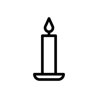 Şeffaf bir arkaplanda mum vektör çizimi. Premium kalite semboller. Konsept ve grafik tasarım için ince çizgi simgesi. 