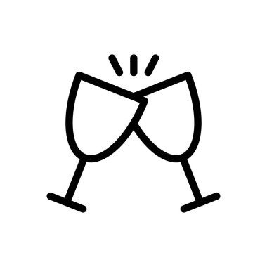 Şeffaf bir arkaplanda cam vektör çizimi. Konsept ve grafik tasarım için ince çizgi simgesi..