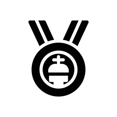 Saydam bir arkaplan üzerinde satranç madalyası temsilciliği. Konsept ve grafik tasarımı için özel kalite semboller.. 