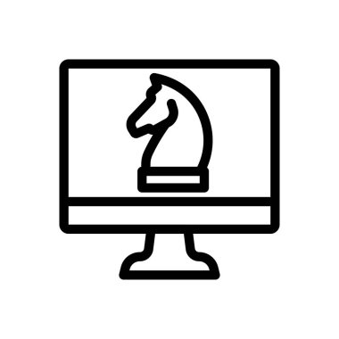 Saydam bir arkaplanda LCD vektör çizimi. Konsept ve grafik tasarımı için ince çizgi simgesi.. 