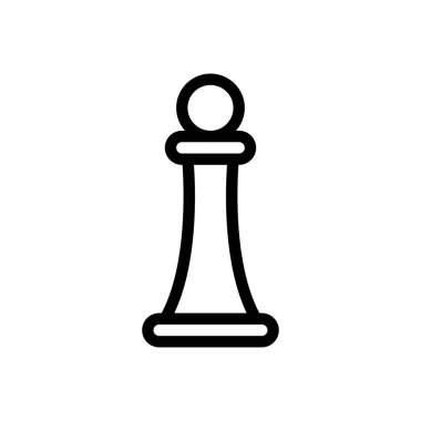 Saydam bir arkaplanda satranç vektör çizimi. Konsept ve grafik tasarımı için ince çizgi simgesi..