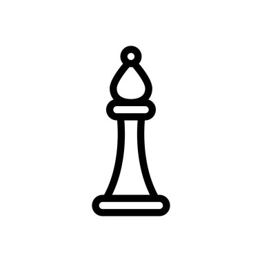 Saydam bir arkaplanda satranç vektör çizimi. Konsept ve grafik tasarımı için ince çizgi simgesi.. 