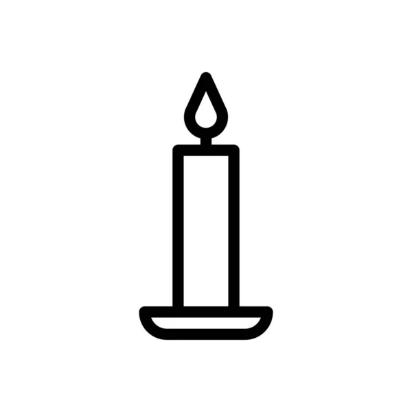 透明背景下的蜡烛矢量插图 优质符号 概念和平面设计用的细线图标 — 图库矢量图片