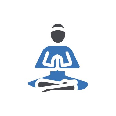 Şeffaf bir arkaplan üzerinde yoga vektör çizimi. Konsept ve grafik tasarım için özel kalite semboller..