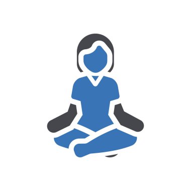 Saydam bir arkaplanda yoga kadını vektör çizimi. Konsept ve grafik tasarım simgesi..