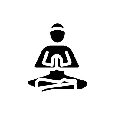 Şeffaf bir arkaplan üzerinde yoga vektör çizimi. Konsept ve grafik tasarım için özel kalite semboller..