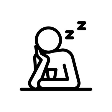 Şeffaf bir arkaplan üzerinde uyku vektörü çizimi. Konsept ve grafik tasarımı için ince çizgi simgesi..