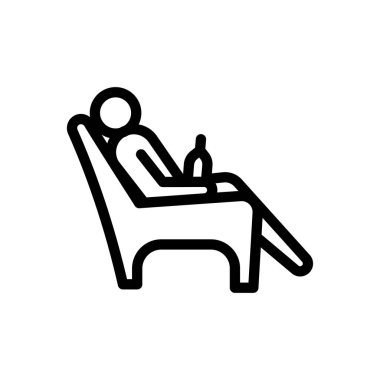 Şeffaf bir arkaplan üzerinde koltuk vektör çizimi. Premium kalite semboller. Konsept ve grafik tasarım için ince çizgi simgesi.