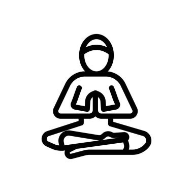 Saydam bir arkaplanda yoga vektör çizimi. Premium kalite semboller. Konsept ve grafik tasarım için ince çizgi simgesi.