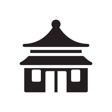 Saydam bir arkaplan üzerinde tapınak vektör çizimi. Konsept ve grafik tasarımı için özel kalite semboller.. 