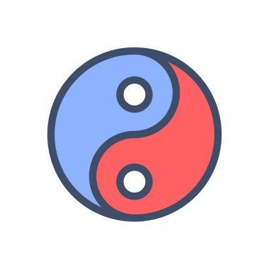 Şeffaf bir arkaplan üzerinde yin vektör çizimi. Konsept ve grafik tasarımı için birinci sınıf kalite simgeler.. 