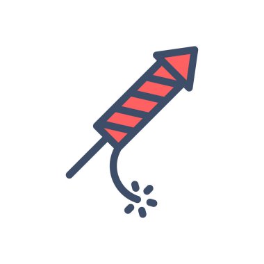 Şeffaf bir arkaplanda havai fişek vektör çizimi. Konsept ve grafik tasarım için birinci sınıf kalite simgeler.. 