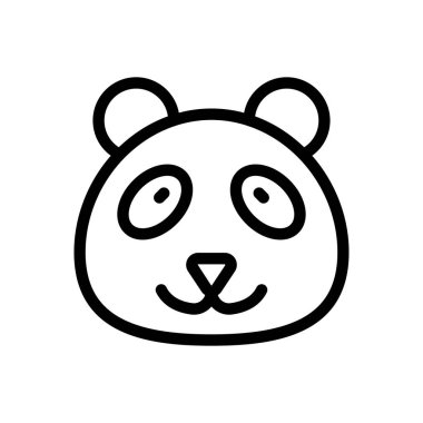 Saydam bir arkaplan üzerinde panda vektör çizimi. Premium kalite semboller. Konsept ve grafik tasarım için ince çizgi simgesi. 