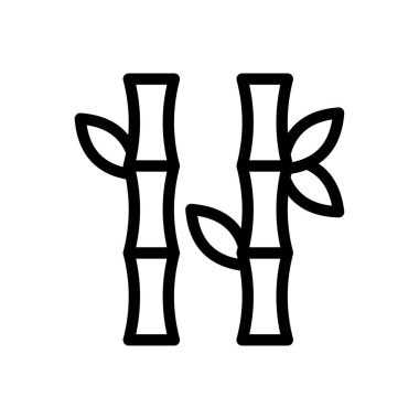 Şeffaf bir arkaplanda bambu vektör çizimi. Konsept ve grafik tasarım için ince çizgi simgesi.. 