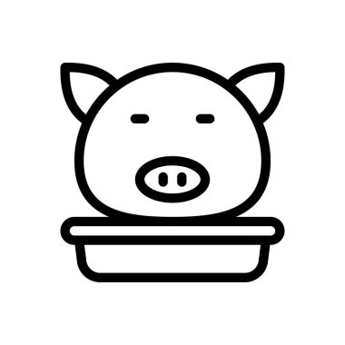 Şeffaf bir arkaplanda domuz vektör çizimi. Premium kalite sembolleri. Konsept ve grafik tasarım için ince çizgi simgesi.