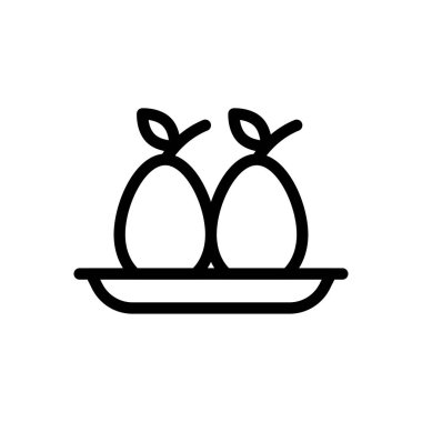 Şeffaf arkaplan üzerinde armut vektör çizimi. Premium kalite semboller. Konsept ve grafik tasarım için ince çizgi simgesi. 