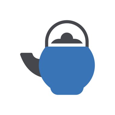 Saydam bir arkaplan üzerinde çaydanlık vektör illüstrasyonu. Konsept ve grafik tasarımı için birinci sınıf kalite semboller.. 