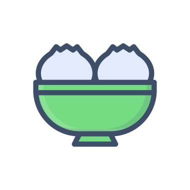 Saydam bir arkaplan üzerinde kase vektör illüstrasyonu. Konsept ve grafik tasarımı için birinci sınıf kalite simgeler.. 