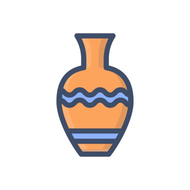 şeffaf bir arkaplan üzerinde vazo vektör illüstrasyonu. Konsept ve grafik tasarımı için birinci sınıf kalite simgeler.. 