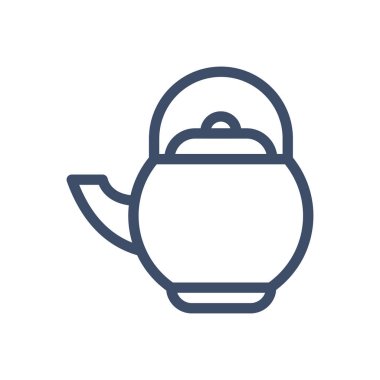 Saydam bir arkaplanda çaydanlık vektör illüstrasyonu.Premium kalite sembolleri. Konsept ve grafik tasarım için ince çizgi simgesi.