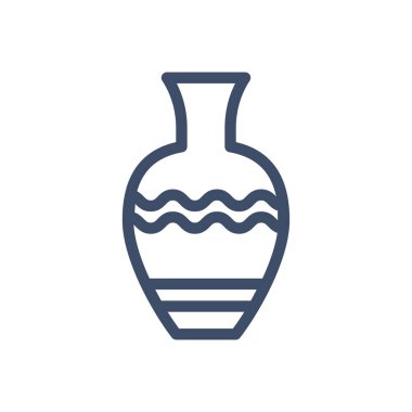 şeffaf bir arkaplan üzerinde vazo vektör çizimi. Premium kalite semboller. Konsept ve grafik tasarım için ince çizgi simgesi. 