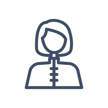 Saydam bir arkaplanda kadın vektör çizimi. Premium kalite semboller. Konsept ve grafik tasarım için ince çizgi simgesi.. 