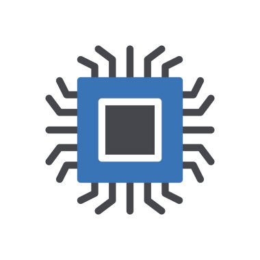 Şeffaf bir arkaplan üzerinde mikroçip vektör çizimi. Konsept ve grafik tasarımı için mükemmel kalite semboller..