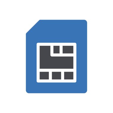 Şeffaf bir arkaplan üzerinde hafıza kartı çizimi. Konsept ve grafik tasarım için mükemmel kalite semboller..