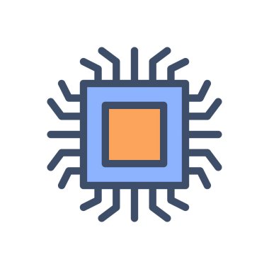 Şeffaf bir arkaplan üzerinde mikroçip vektör çizimi. Konsept ve grafik tasarımı için prim kalite simgeleri..