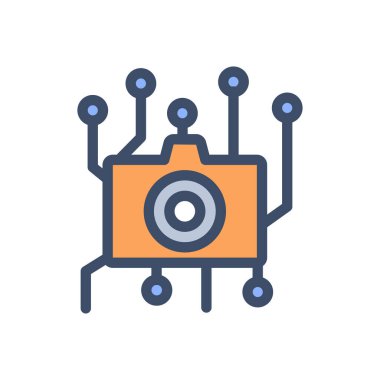 Şeffaf bir arkaplan üzerinde kamera çipi vektör çizimi. Konsept ve grafik tasarım için birinci sınıf kalite simgeler..