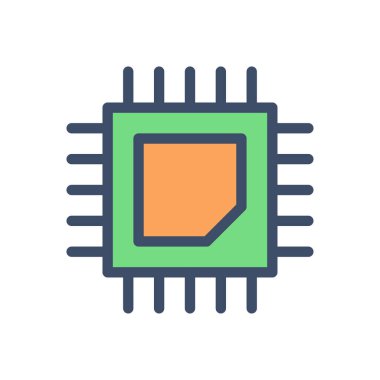 Şeffaf bir arkaplan üzerinde çip vektör çizimi. Konsept ve grafik tasarımı için birinci sınıf kalite simgeler..