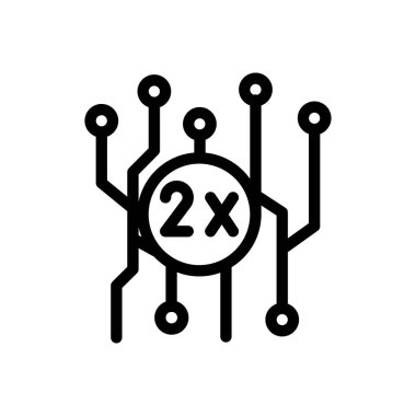 Şeffaf bir arkaplanda daha hızlı çip vektör çizimi. Konsept ve grafik tasarımı için ince çizgi simgesi..