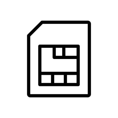 Şeffaf bir arkaplanda hafıza kartı çizimi. Premium kalite semboller. Konsept ve grafik tasarım için ince çizgi simgesi.