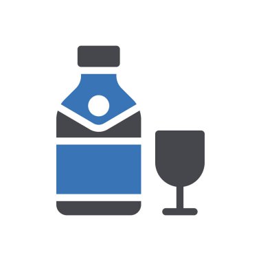 Şeffaf bir arkaplan üzerinde şarap vektör illüstrasyonu. Konsept ve grafik tasarım simgeleri için kaliteli semboller.. 