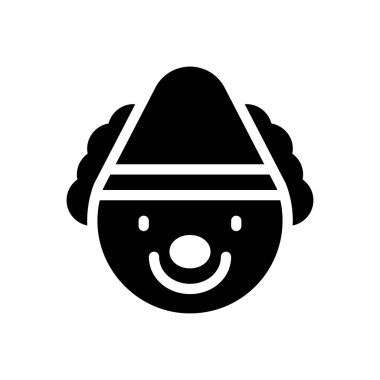 Saydam bir arkaplan üzerinde palyaço vektör çizimi. Konsept ve grafik tasarım simgeleri için kaliteli semboller.. 