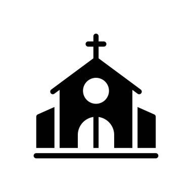 Şeffaf bir arkaplan üzerinde kilise vektör illüstrasyonu. Konsept ve grafik tasarım simgeleri için kaliteli semboller.. 