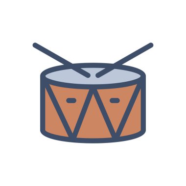 Şeffaf bir arkaplan üzerinde davul vektör illüstrasyonu. Konsept ve grafik tasarımı için birinci sınıf kalite simgeler.. 