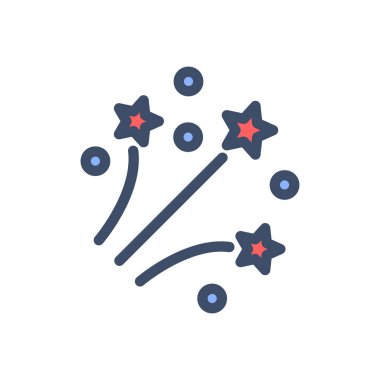 Şeffaf bir arkaplanda havai fişek vektör çizimi. Konsept ve grafik tasarım için birinci sınıf kalite simgeler.. 