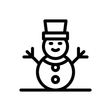 Şeffaf arkaplan üzerinde kardan adam vektör çizimi. Premium kalite semboller. Konsept ve grafik tasarım için ince çizgi simgesi. 