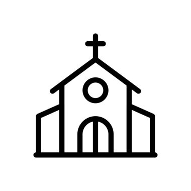 Şeffaf bir arkaplan üzerinde kilise vektör çizimi. Premium kalite semboller. Konsept ve grafik tasarım için ince çizgi simgesi.. 