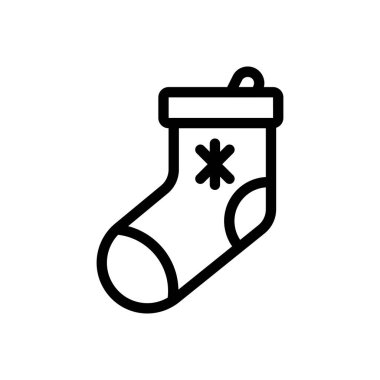 Şeffaf bir arkaplanda çorap vektör illüstrasyonu. Konsept ve grafik tasarım için ince çizgi simgesi.. 