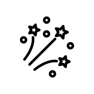 Şeffaf bir arkaplanda havai fişek vektör çizimi. Konsept ve grafik tasarım için ince çizgi simgesi.. 